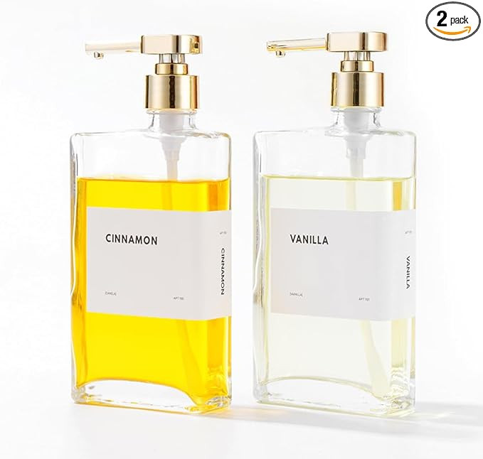 Glass Coffee Syrup Dispensers with Pumps, Syrup Bottles with Label Set - Essential Coffee Bar Acc... | Amazon (US)