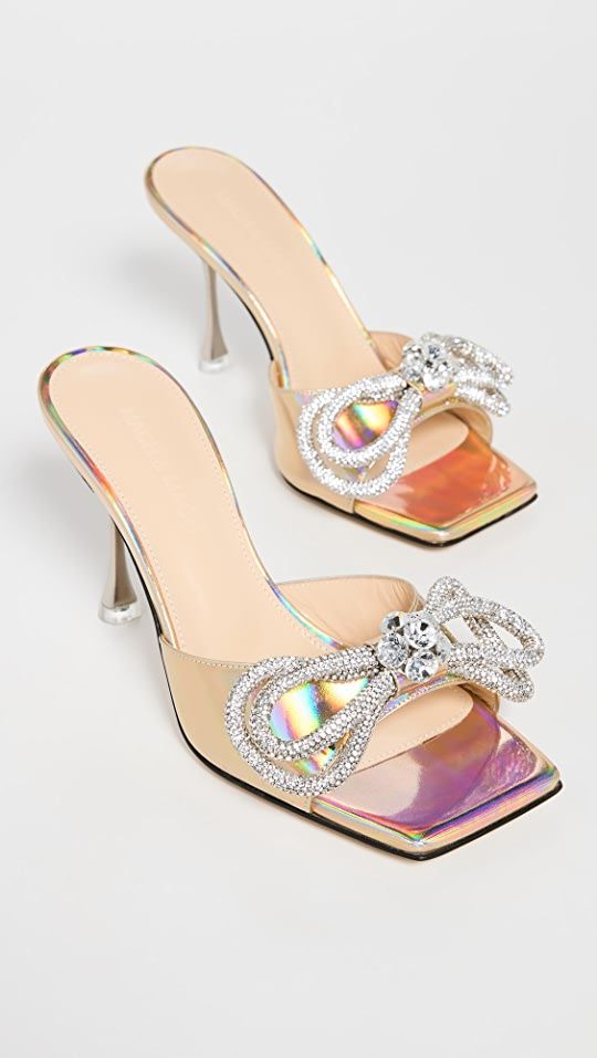 MACH & MACH Double Bow Iridescent Embellished Mules | SHOPBOP | Shopbop