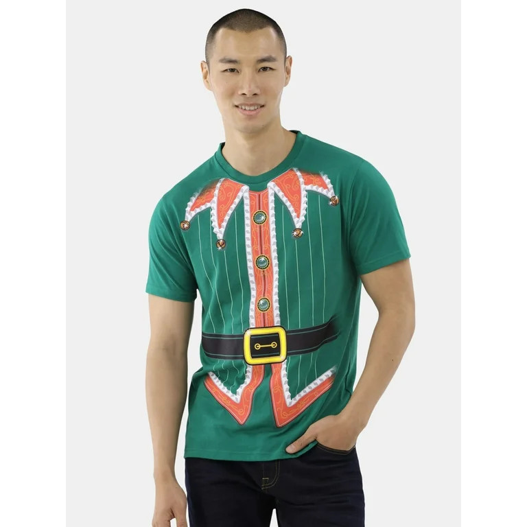 Men's Christmas Elf Suit Graphic Tee from Holiday Time, Sizes S-3XL - Walmart.com | Walmart (US)