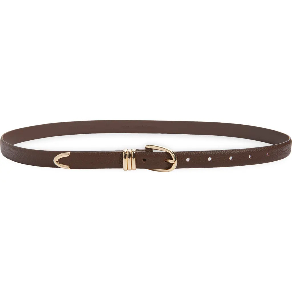 Nordstrom Janae Leather Belt in Brown- Gold at Nordstrom, Size X-Large | Nordstrom