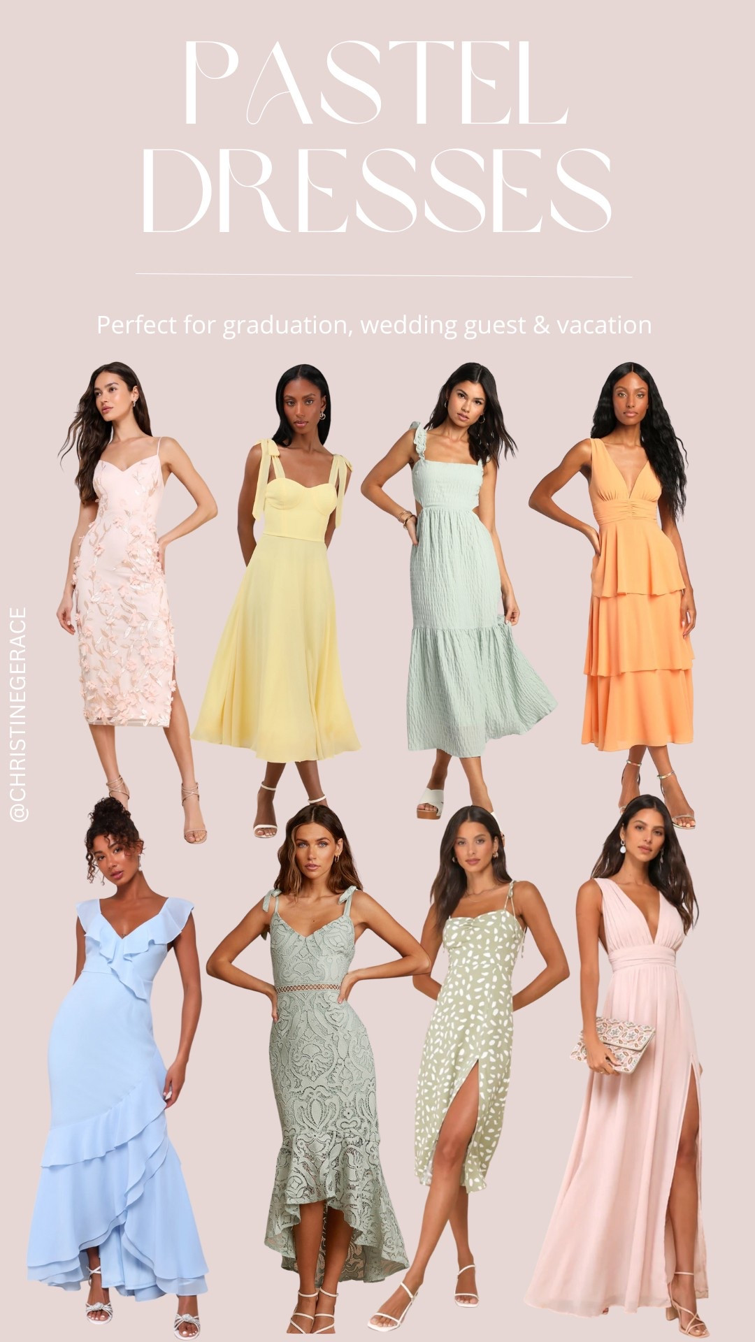 Pastel dresses for graduation, wedding guest dress, vacation dress 



#LTKTravel #LTKStyleTip #LTKWedding