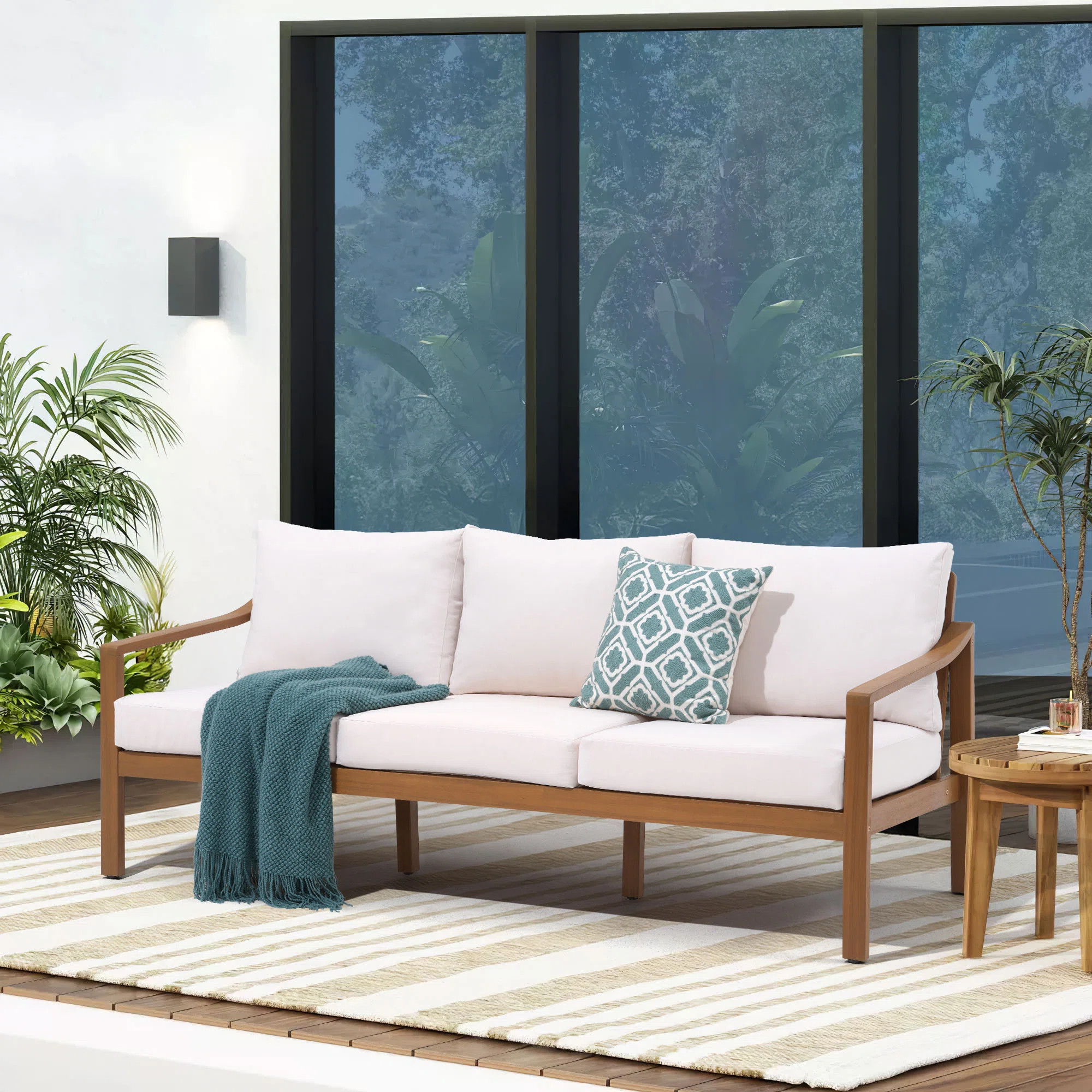 Outdoor Patio Sofa With Cushions | Wayfair North America
