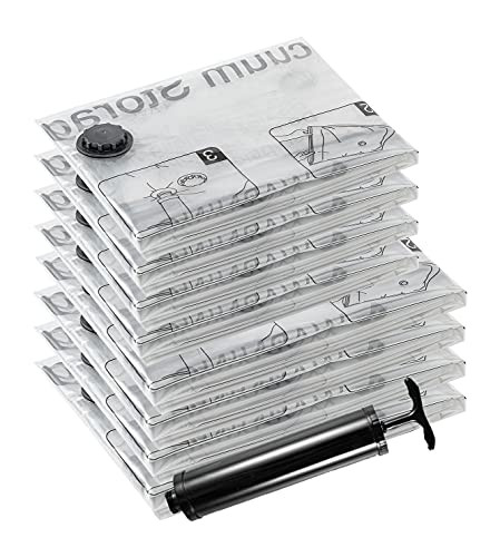 Space Saver Bags (4 Jumbo, 4 Large) Vacuum Storage Sealer Bags for Blankets Clothes Pillows Comforte | Amazon (US)