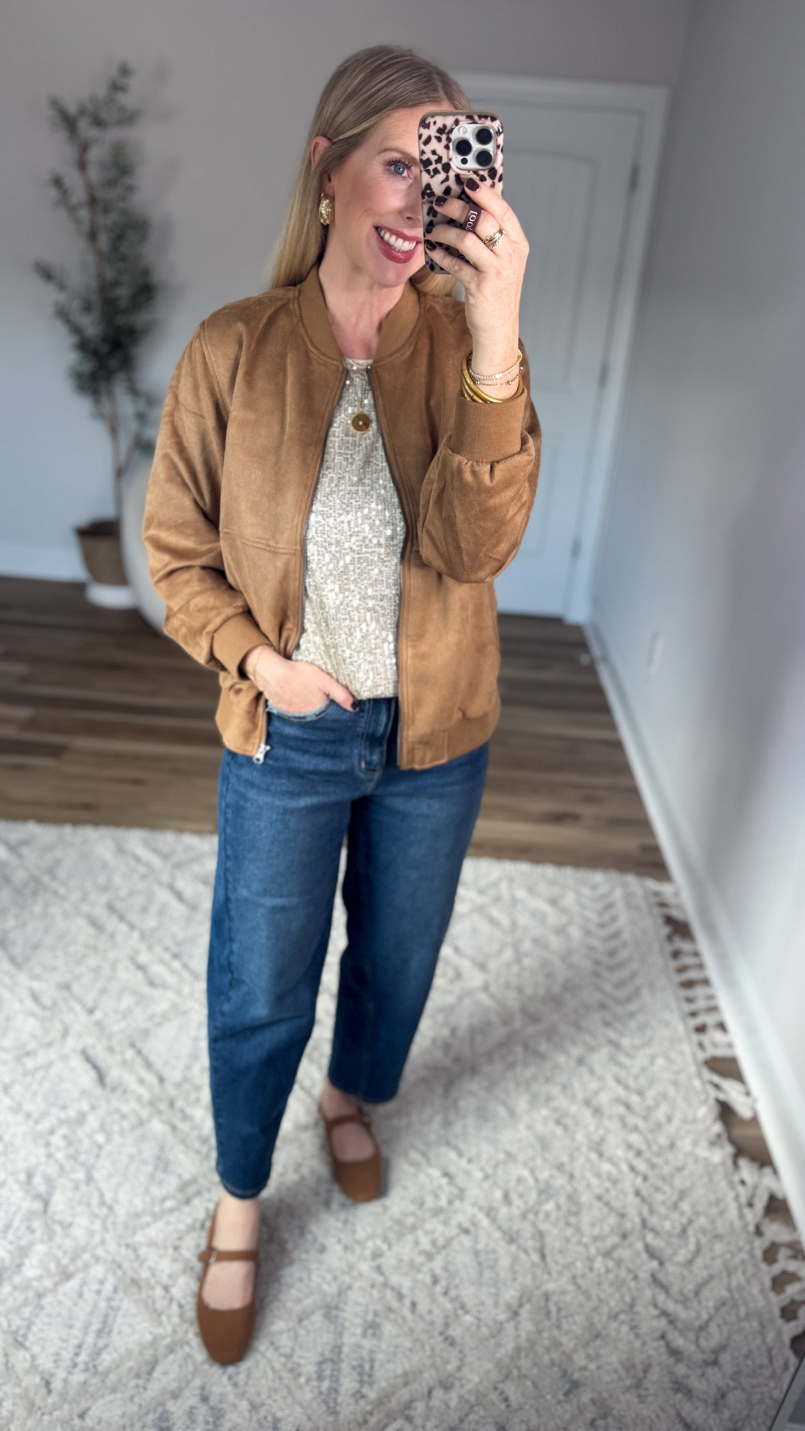 Daily try on, maurices outfit, Maurices try on, faux suede jacket, sequin tee, barrel jeans 

Small in all! 

#LTKStyleTip #LTKFindsUnder50 #LTKSaleAlert