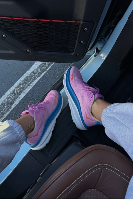 pink HOKA sneakers — so comfy 👟  

#LTKbump #LTKshoecrush #LTKfitness