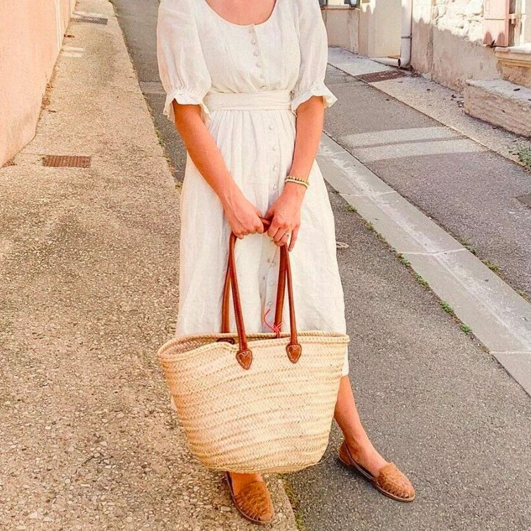 FRENCH BASKET Market Basket with a leather fruit basket, Straw Bag, French Market, Basket, grocer... | Etsy (US)