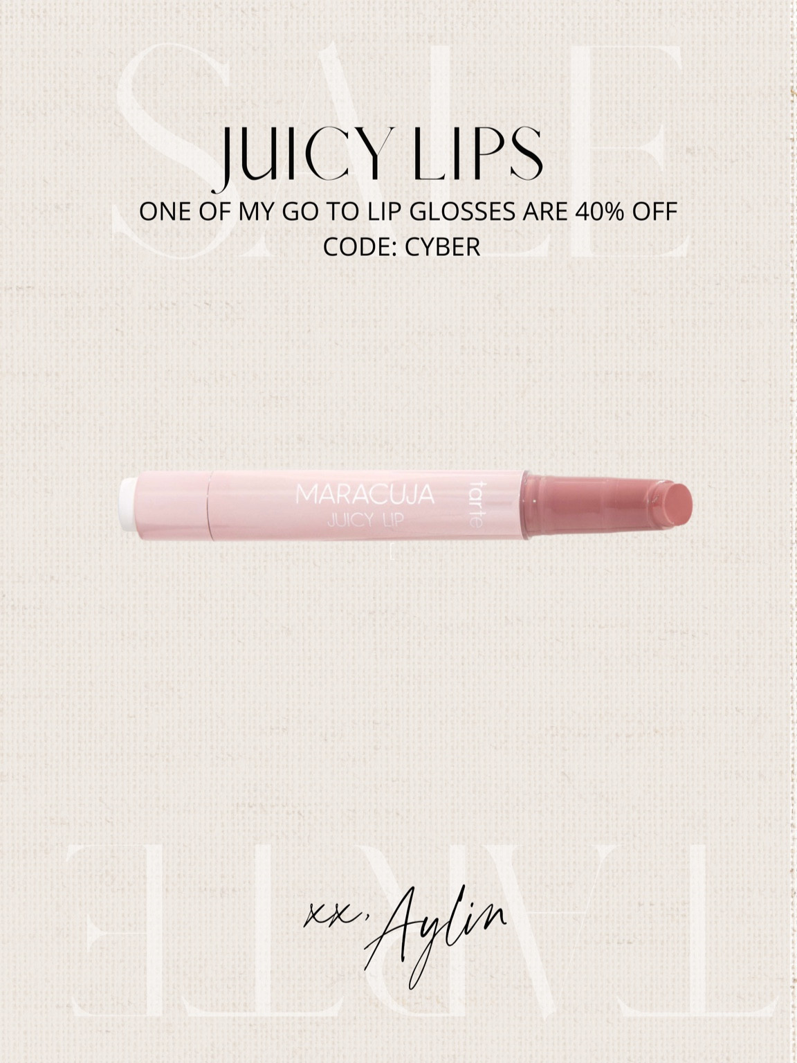 Use code CYBER FOR 40% OFF, TARTE sale, juicy lips, beauty favorites, StylinByAylin 

#LTKsalealert #LTKbeauty #LTKunder50