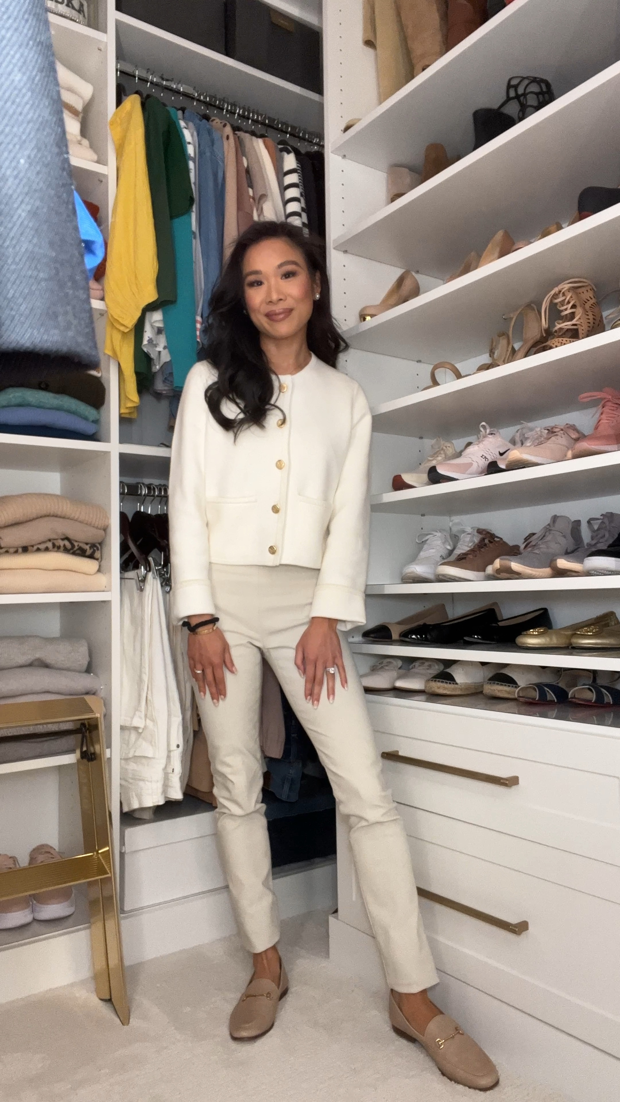 Workwear outfit on sale for 20% off! The cardigan is a synthetic blend that is stretchy and soft. The sleeves are a little big and long on me, but look fine cuffed. Wearing size extra small. The pants are an investment, but they are perfect for work outfits that are smart, casual, business, casual, or even business professional. You can also wear them on the weekend. Use code. HKCUNG20 20% off. 

#LTKSpringSale #LTKsalealert #LTKworkwear