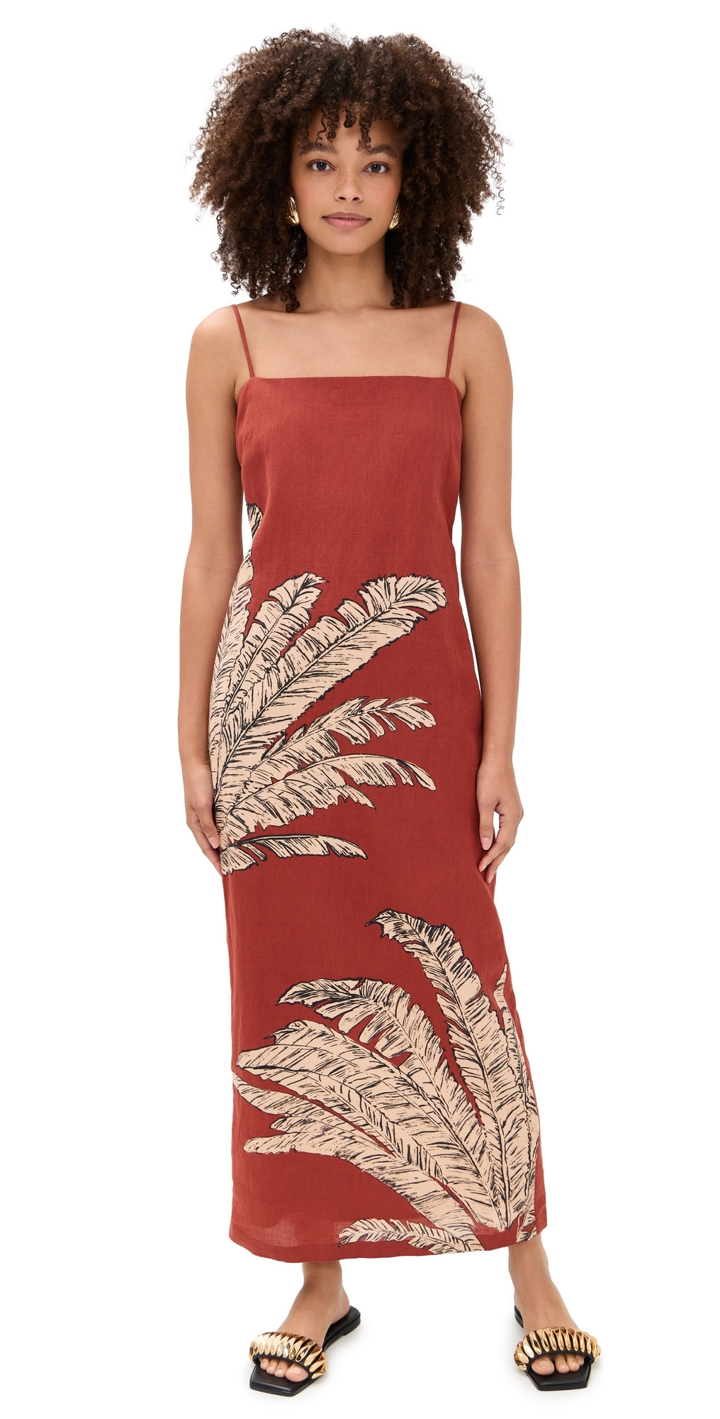 Hemant and Nandita Strappy Midi Dress Terracotta XXS | Shopbop
