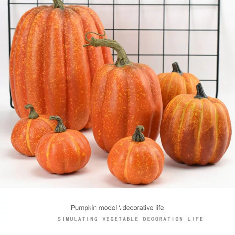 Mubineo 7Pcs Halloween Simulation Pumpkin, Model Artificial Craft Fall Harvest Decoration | Walmart (US)