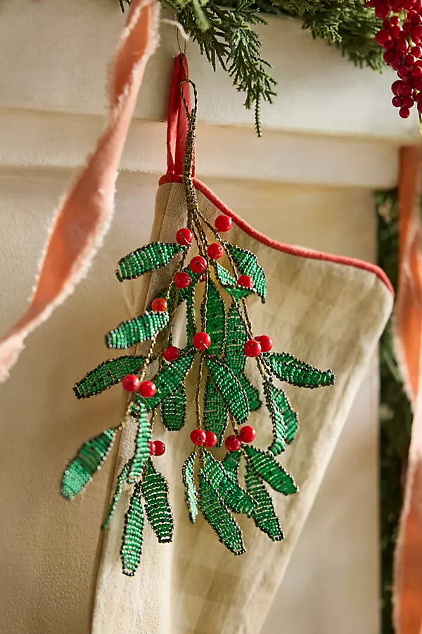 Beaded Mistletoe Stocking Charm | Terrain
