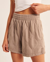 Women's High Rise Quilted Shorts | Women's Bottoms | Abercrombie.com | Abercrombie & Fitch (US)
