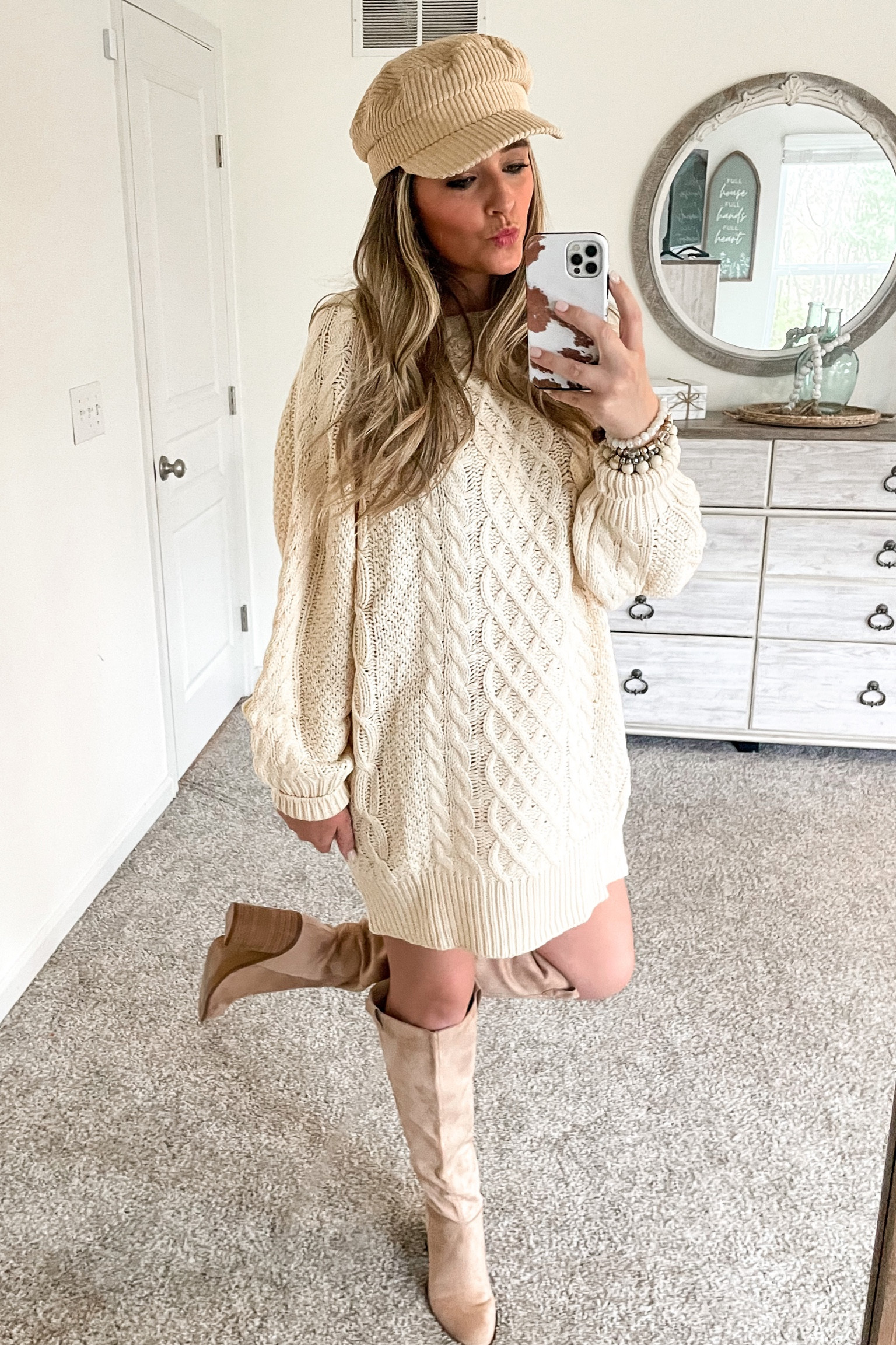 Cable knit chunky oversized sweater dress of my dreams from Amazon! I have this dress paired with my favorite knee high boots! This outfit would be perfect for a holiday gathering! 

#LTKGiftGuide #LTKSeasonal #LTKHoliday