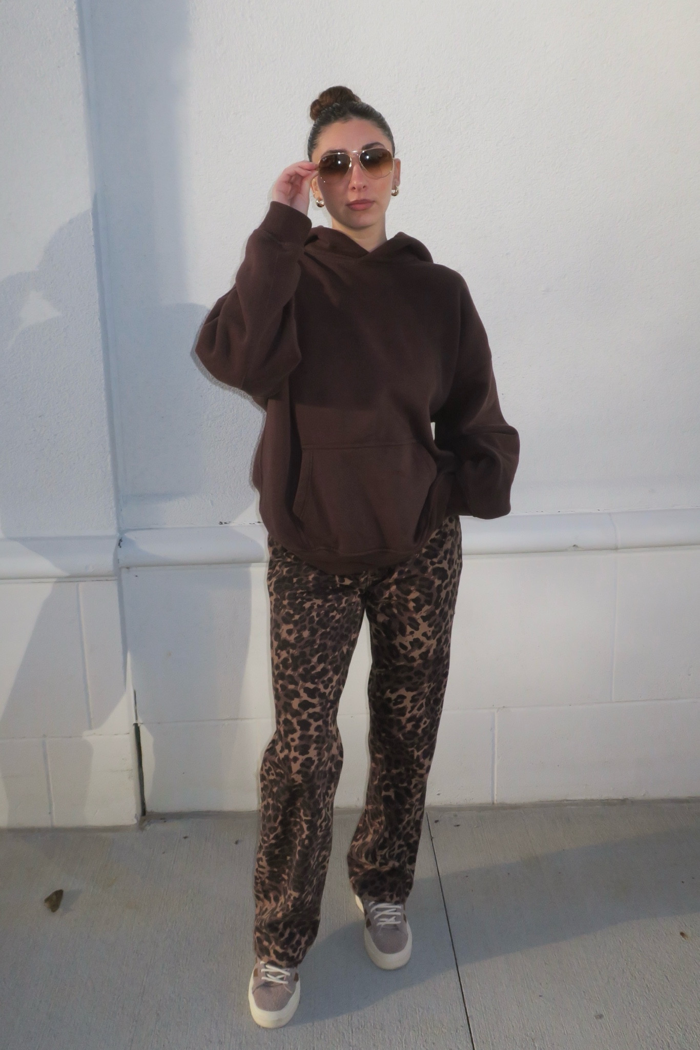 All brown outfit with gold jewelry and leopard print pants 🤎

#LTKHoliday #LTKStyleTip #LTKSeasonal