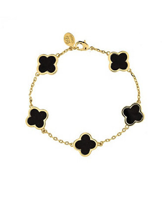 Rivka Friedman Onyx Clover Station Bracelet - Macy's | Macy's