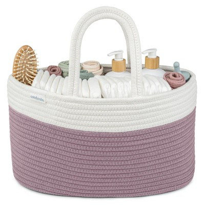 Large Portable Baby Diaper Caddy Organizer Nursery Storage Bin and Car Travel Basket by Comfy Cubs - Mauve | Target