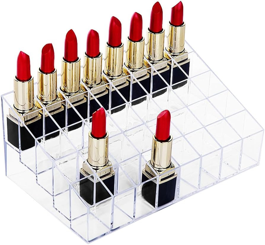 HBlife Lipstick Holder, 40 Spaces Clear Acrylic Lipstick Organizer Display Stand Cosmetic Makeup ... | Amazon (US)