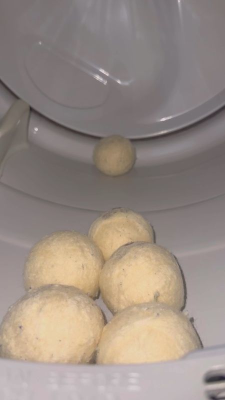 Obsessed with these wool dryer balls, which cur drying time in half, doesn’t leave a residue on your clothes, and is eco-friendly. You get over 1,000 loads out of them. THAT is a win!
•
#Homehacks #amazonfinds #laundry #laundrygadgets #laundryday #laundrymusthaves #woolballs #woollaundryballs 

#LTKGiftGuide #LTKHome #LTKVideo