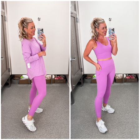 Love the lilac color so much I want it in every style! Buttery-soft cropped leggings & longline tank with built-in bra, and oversized t-shirt perfect for pairing with leggings. Wearing a small in everything  

#LTKxNSale