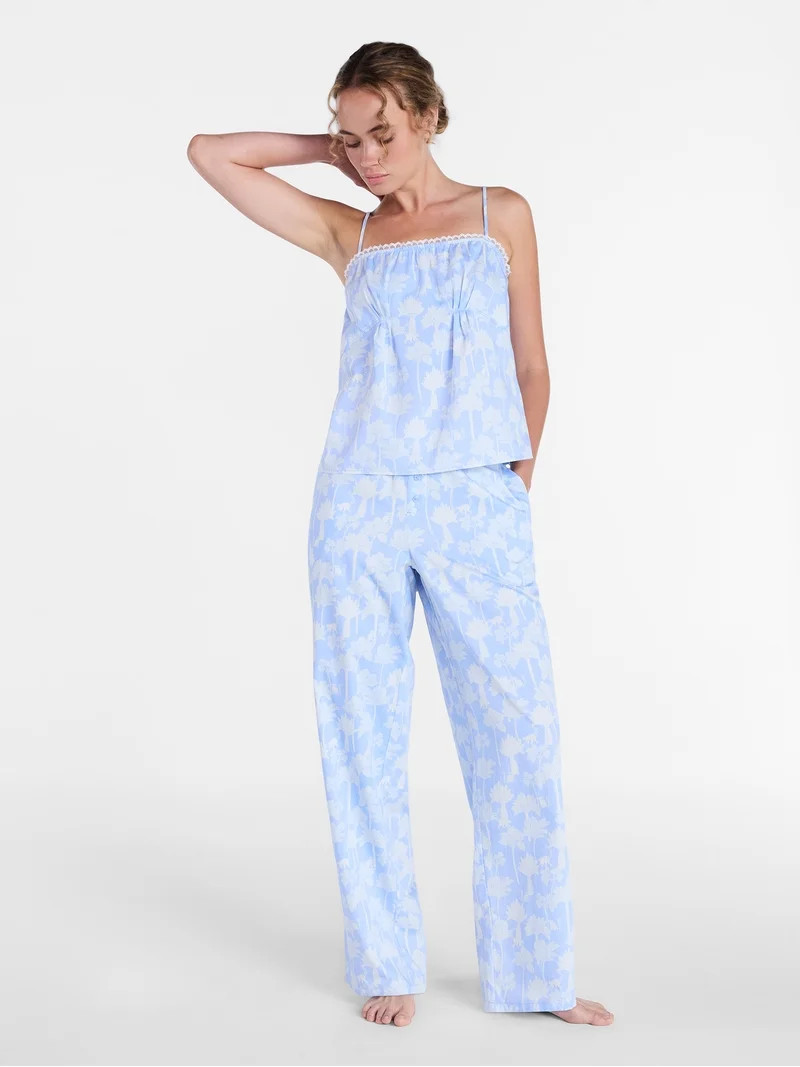 Joyspun Women's Woven Poplin Sleep Cami Top, Sizes XS-3X | Walmart (US)