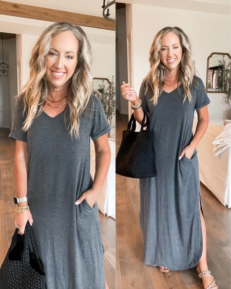 Amazon fashion amazon finds comfy maxi dress vacation outfit house dress woven bag resort wear cover up 

#LTKunder50
