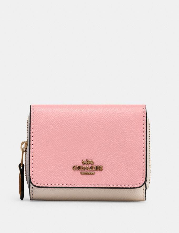 small trifold wallet in colorblock | Coach Outlet