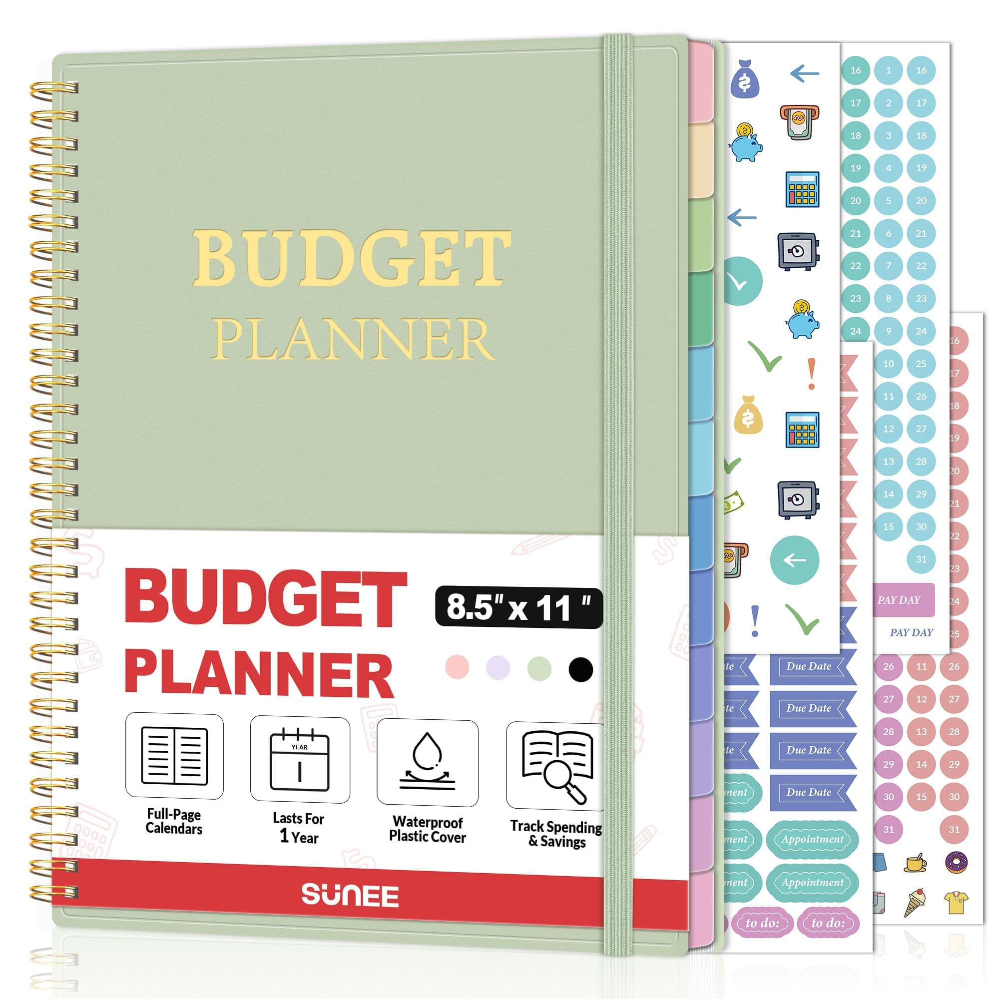 SUNEE Budget Planner - Monthly Budget Book with Expense Tracker Notebook, A4(8.5" x 11") Undated ... | Amazon (US)
