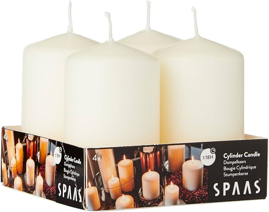 Spaas Unscented Pillar Candle 50/80 mm, ± 18 Hours, Ivory, S0042001037 | Amazon (UK)