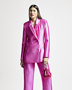 Pink RI Studio double breasted blazer | River Island (UK & IE)