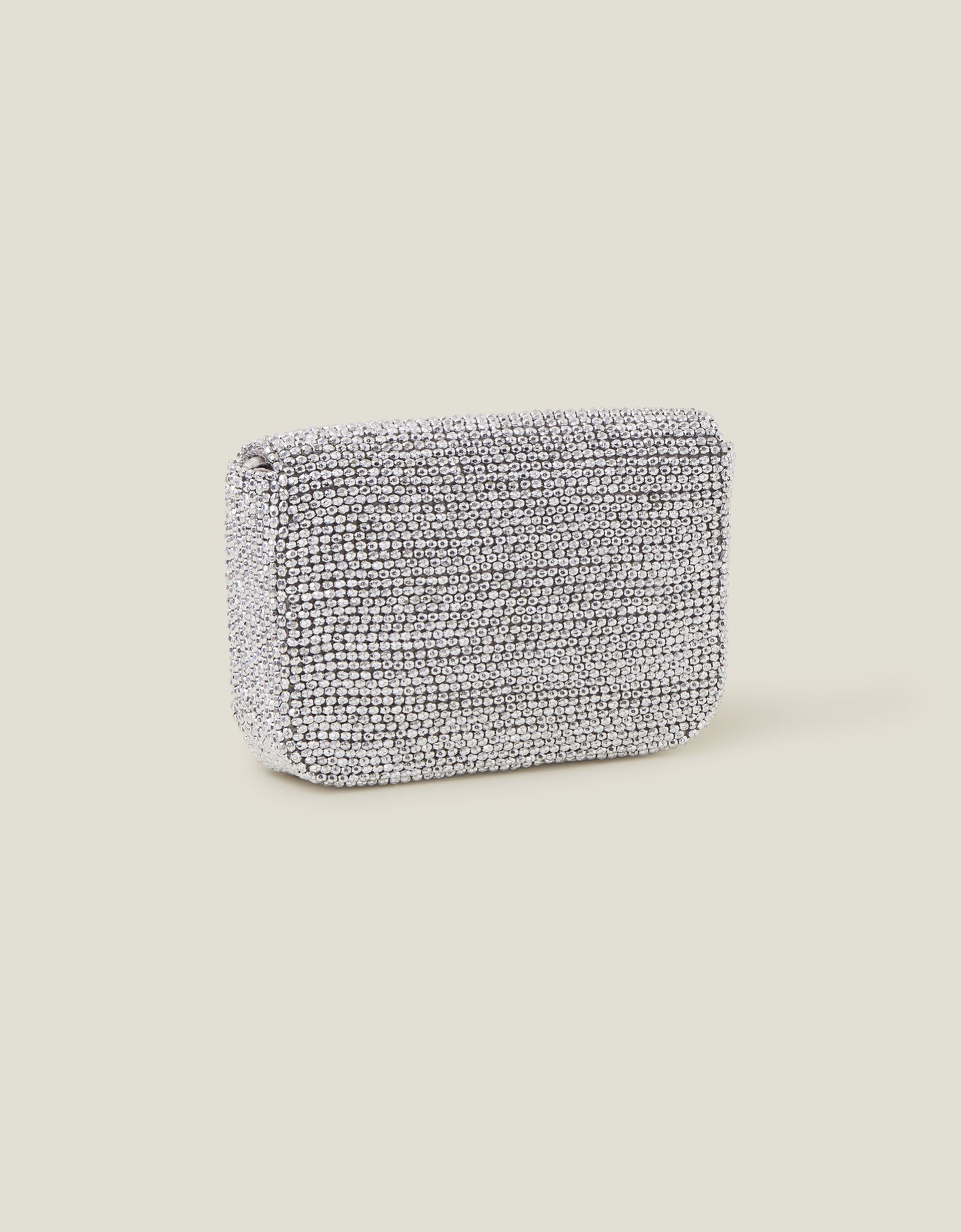 Fold Over Beaded Clutch Bag Silver | Accessorize (Global)