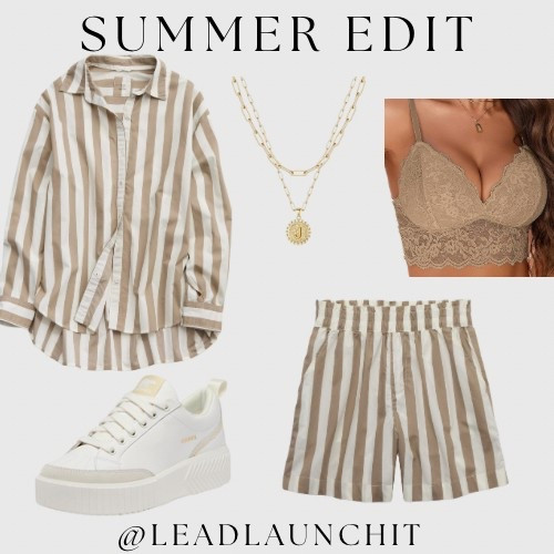 ☀️ SUMMER EDIT: Casually Chic + Comfy ☀️⁣
Stripes, neutrals, and all the soft cozy vibes — this look is made for sunny strolls, iced lattes, and weekend lounging. From the lightweight matching set to the lace bralette and gold layers, it’s a summer essential you’ll wear on repeat.⁣
⁣
🛍 Shop this entire outfit now on my LTK: [@leadlaunchit]
💬 Save + share if you’re into breezy, elevated basics!

#LTKsummer #LTKstyle #NeutralVibes #SummerOutfit #OOTD #LTKfashion #ShopTheLook #ComfortAndStyle

#LTKSummerEdit #LTKStyleTip #LTKSeasonal