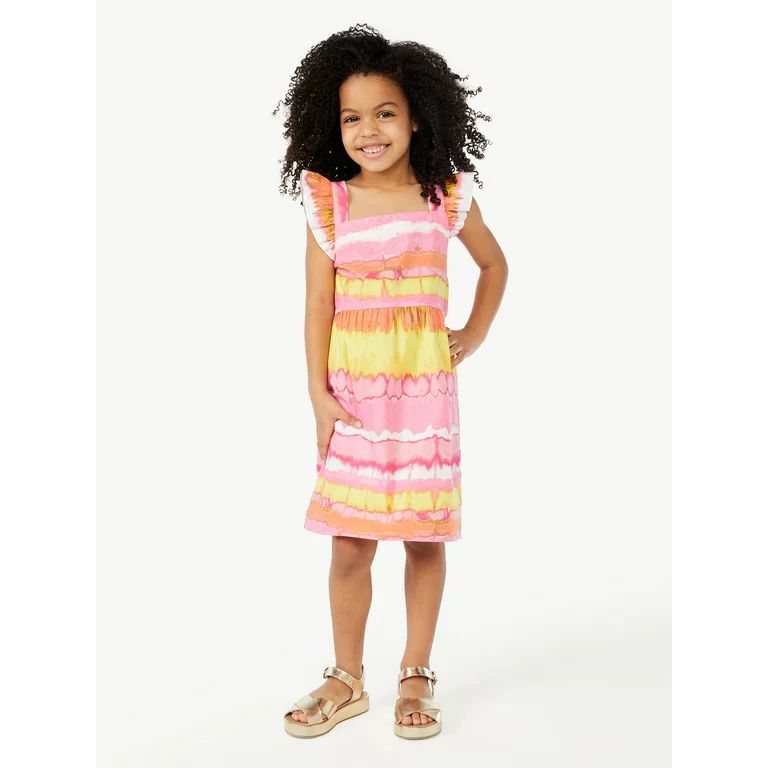 Scoop Girls Mommy & Me Print Dress with Flutter Sleeves, Sizes 4-12 - Walmart.com | Walmart (US)