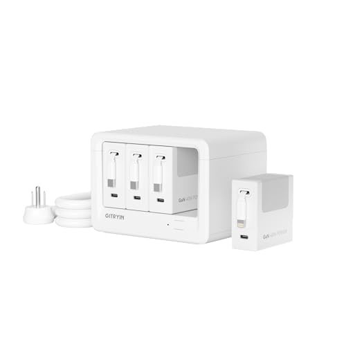 Gitryin 12-in-1 Desktop Charging Station with 3 Retractable Type-C Chargers and 1 Lightning Charger, 40W USB-C Power Strip with 33.5in Cable, Extension Cord with 1020J Surge Protection for Home Office | Amazon (US)