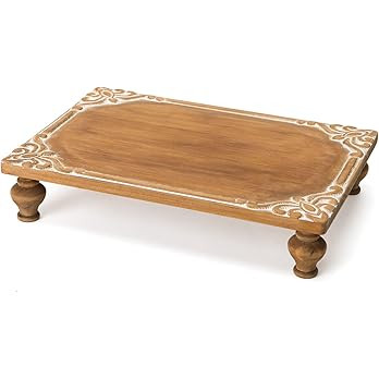 NIKKY HOME Farmhouse Risers Display Stands, Rustic Wood Pedestal Decorative Tray, Centerpiece Dec... | Amazon (US)