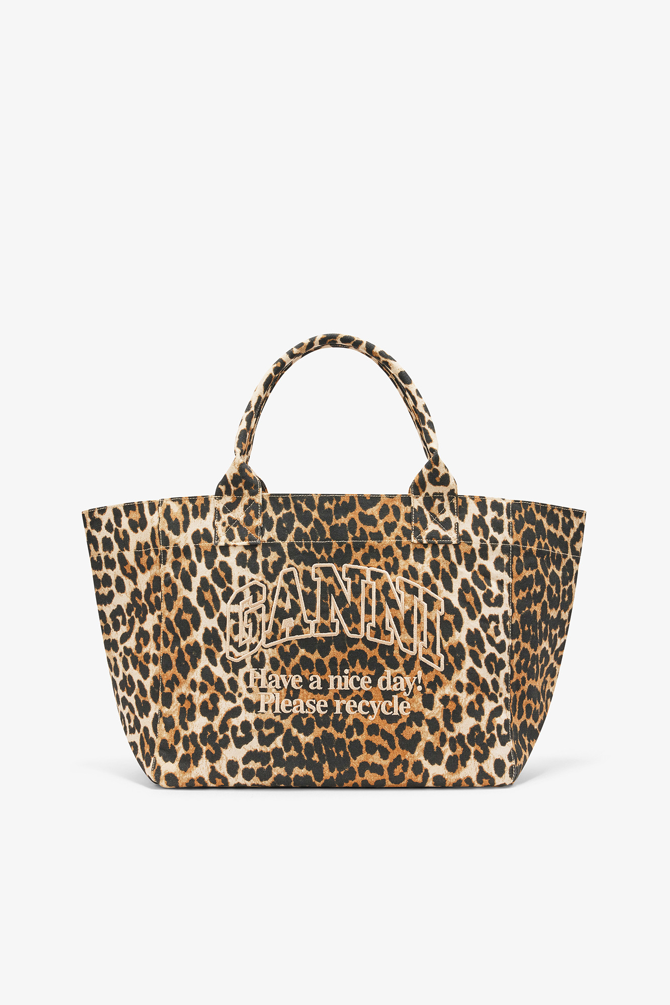 Almond Milk Leopard Medium Tote | GANNI US | Ganni