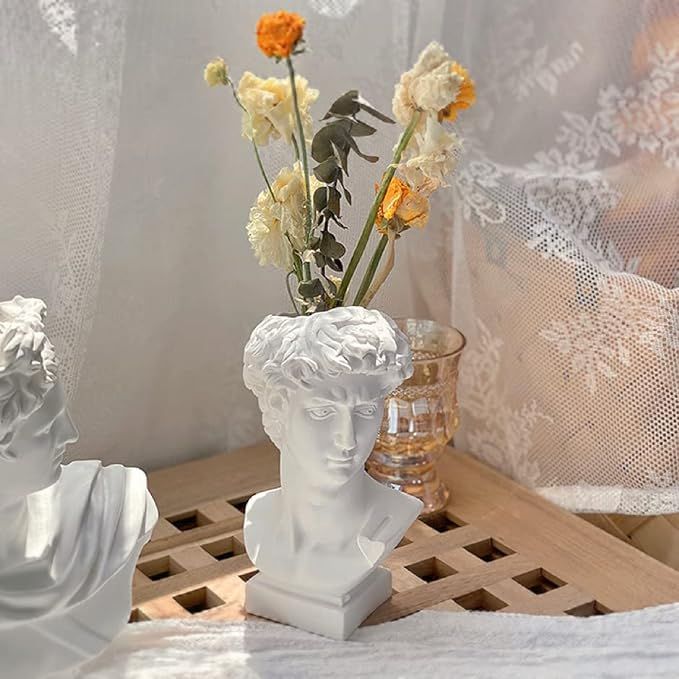 Greek Roman Style Statue Flowers Vase Succulent Planter - Makeup Brushes Container Pen Holder - G... | Amazon (US)