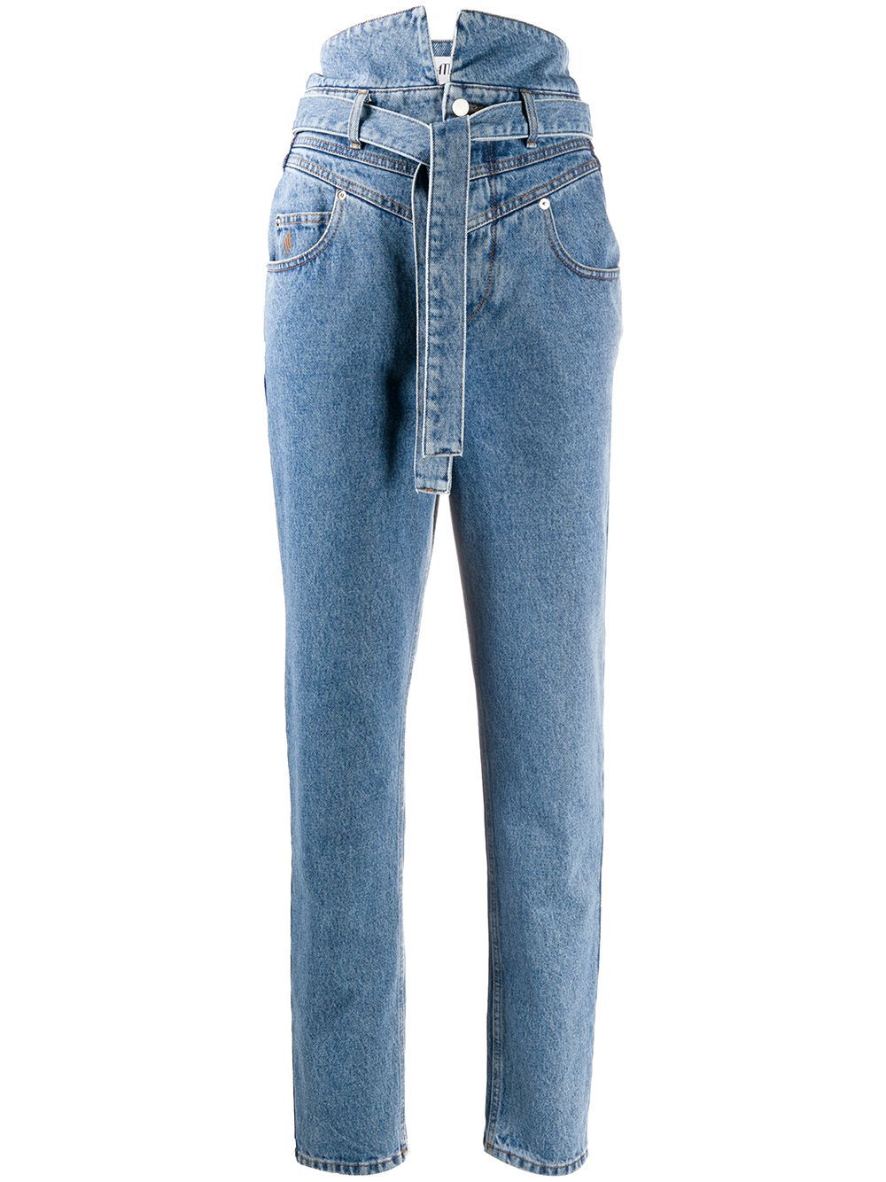 belted slim fit jeans | Farfetch (US)