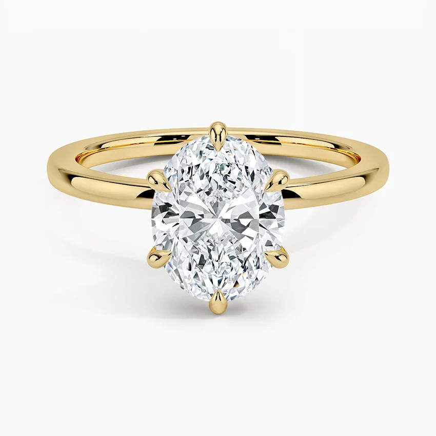 Secret Halo Six-Prong Diamond Ring in 18K Yellow Gold | Brilliant Earth
