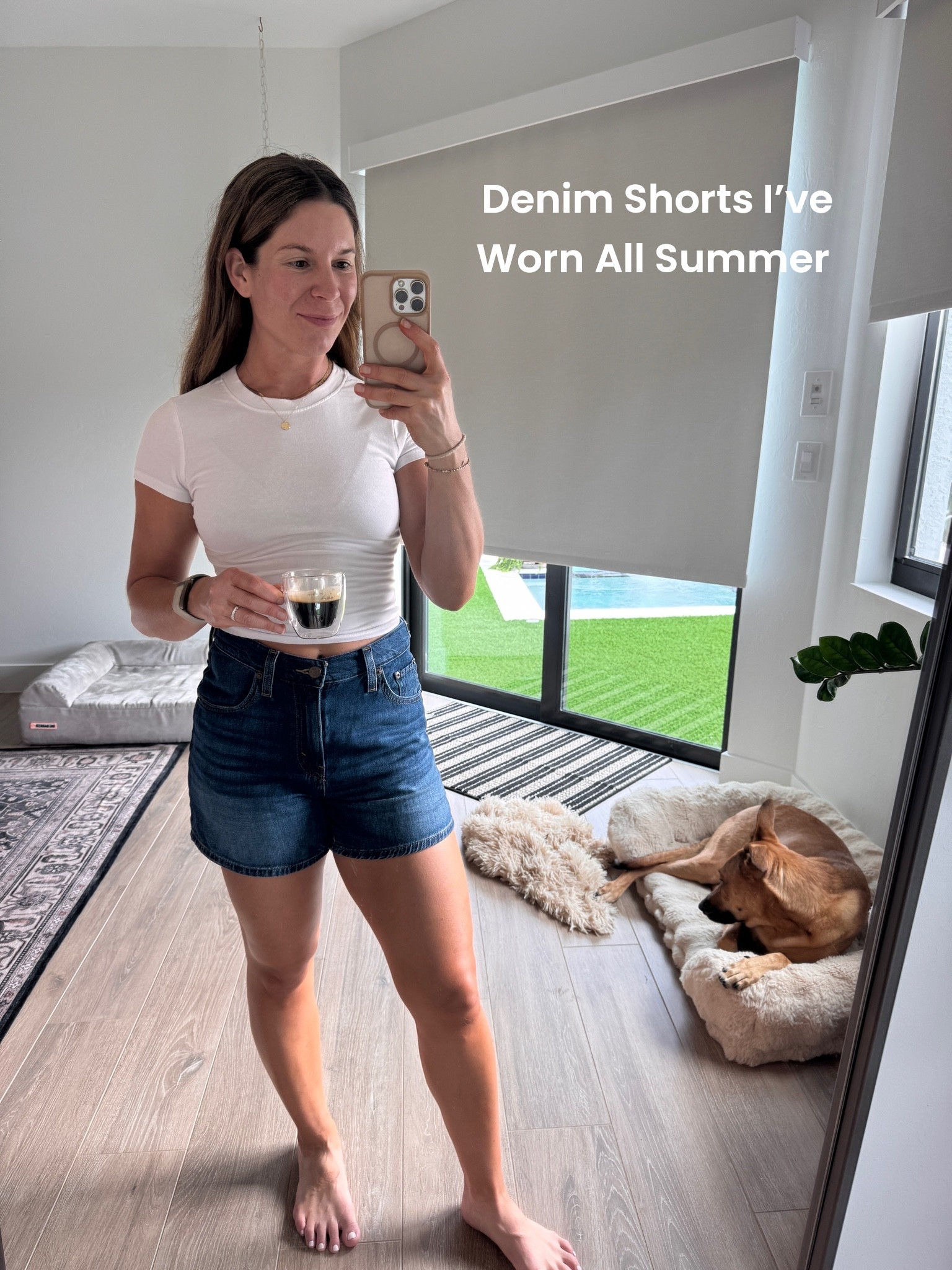 A wardrobe staple! I only wish I had found the Levi’s cinch waist shorts years ago. 

I’m wearing a size 26 - they do cinch in about 1/2 an inch on each side and their cotton blend does stretch through out the day 

Also I don’t take off my gorjana jewlery and I’m so impressed with their customer service! Well worth the splurge I’ve had these pieces for 3+ years now