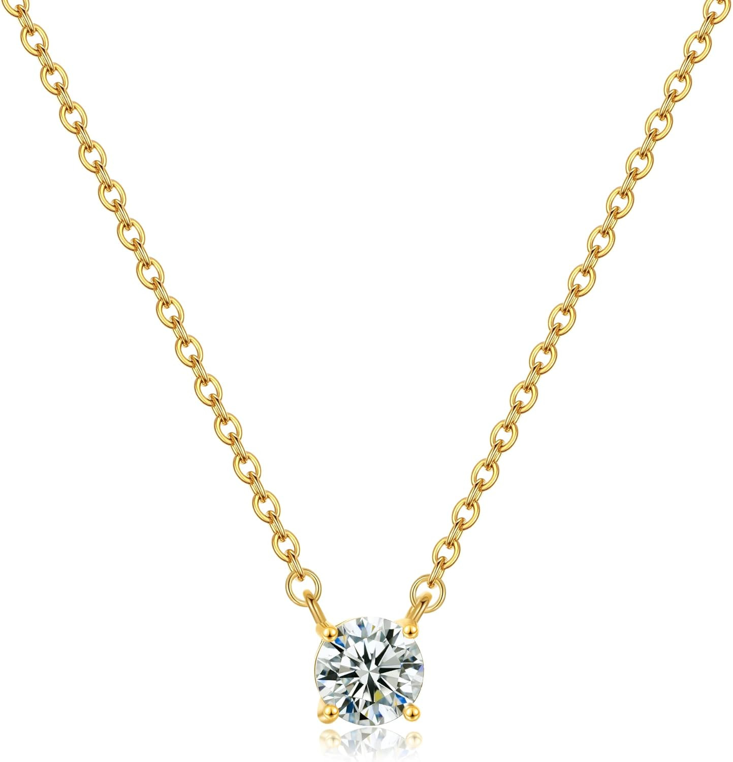 Tewiky Diamond Necklaces for Women, Dainty Gold Necklace 14k Gold Plated Long Lariat Necklace Sim... | Amazon (US)