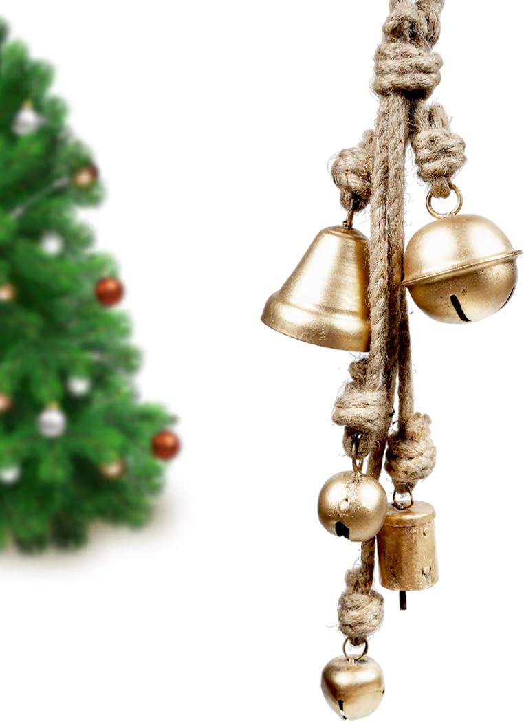 Christmas Bells - Vintage Rustic Jingle Sleigh Gold Bell for Home Decor, Wreath, Door Hanging, Ga... | Amazon (US)