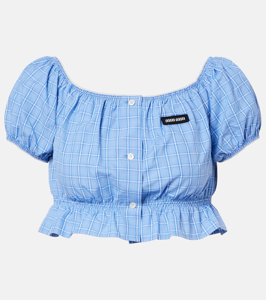 Miu Miu Checked cotton poplin crop top | Mytheresa (US/CA)