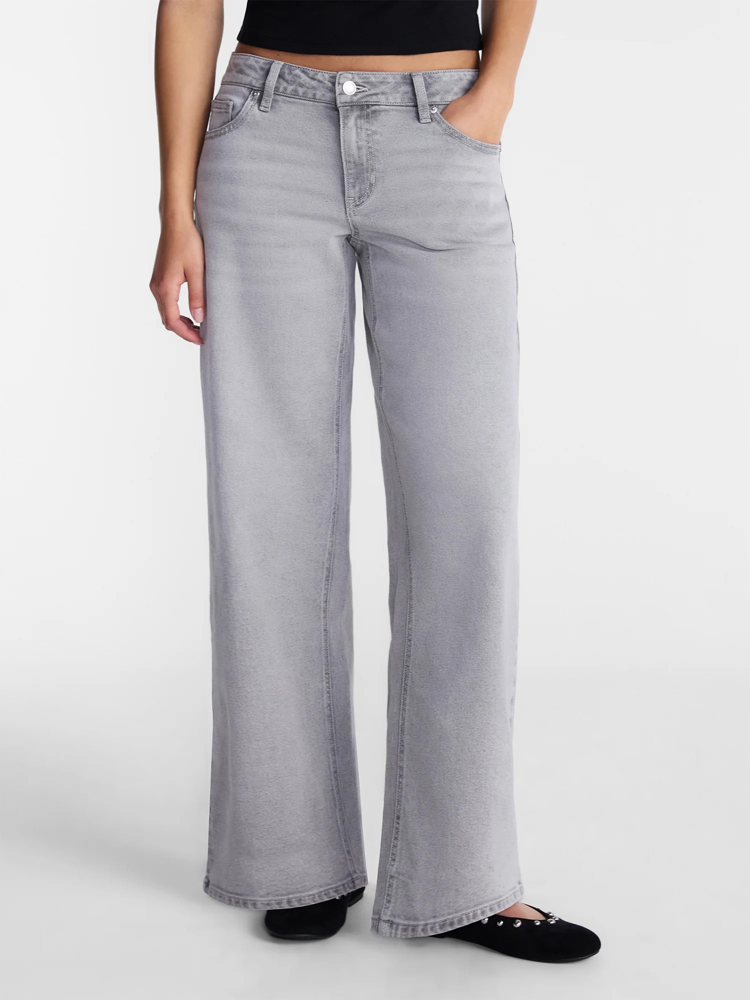 No Boundaries Mid Rise Baggy Jeans, 29", 31", 33" Inseams, Women's Sizes 00-24W - Walmart.com | Walmart (US)