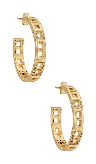 Tropez Geo Hoops in Gold | Revolve Clothing (Global)