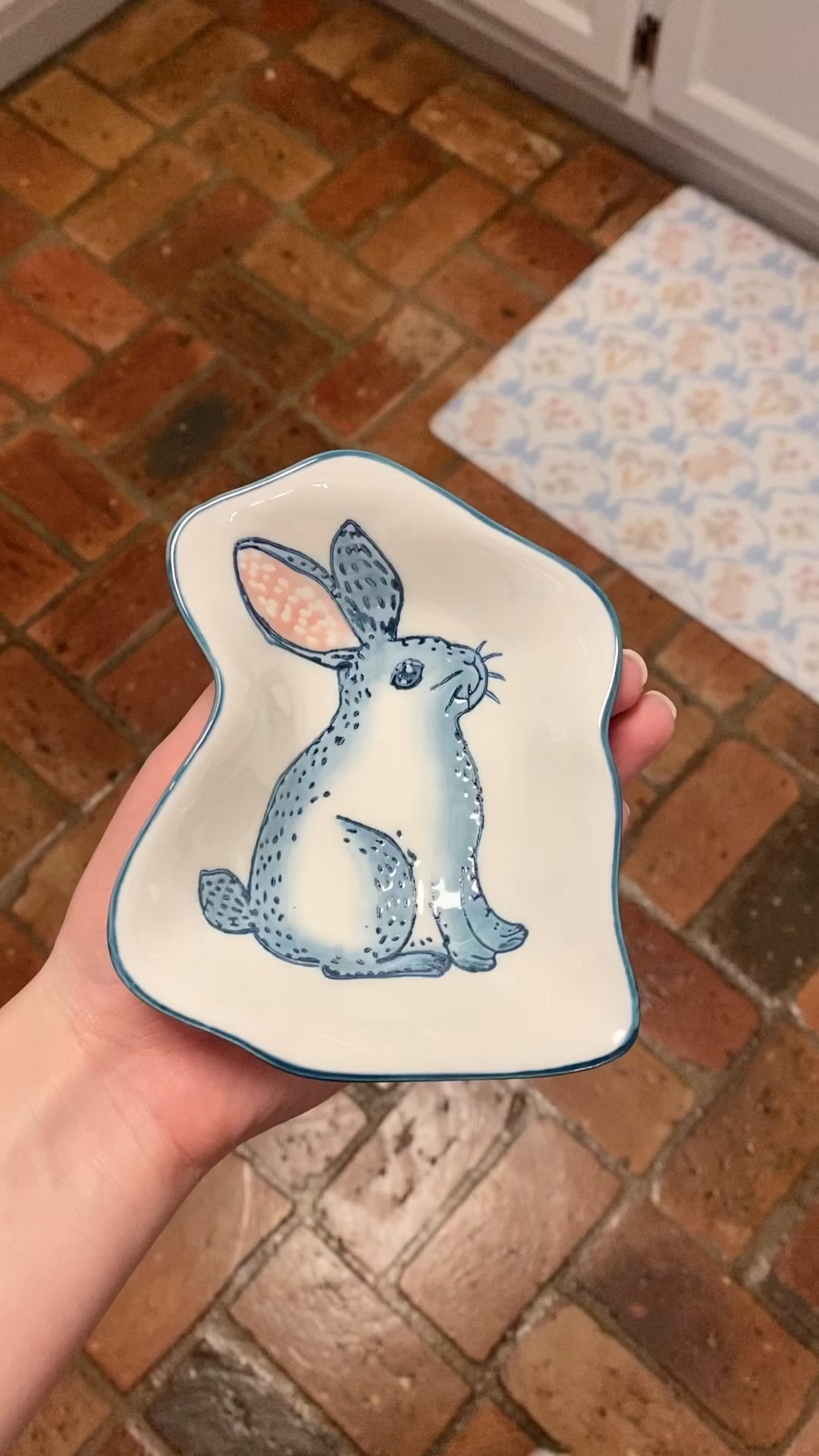 Easter bunny bowl, pink, blue, and white grandmillenial & matches chinoiserie perfectly $10

#LTKSeasonal #LTKhome #LTKFind