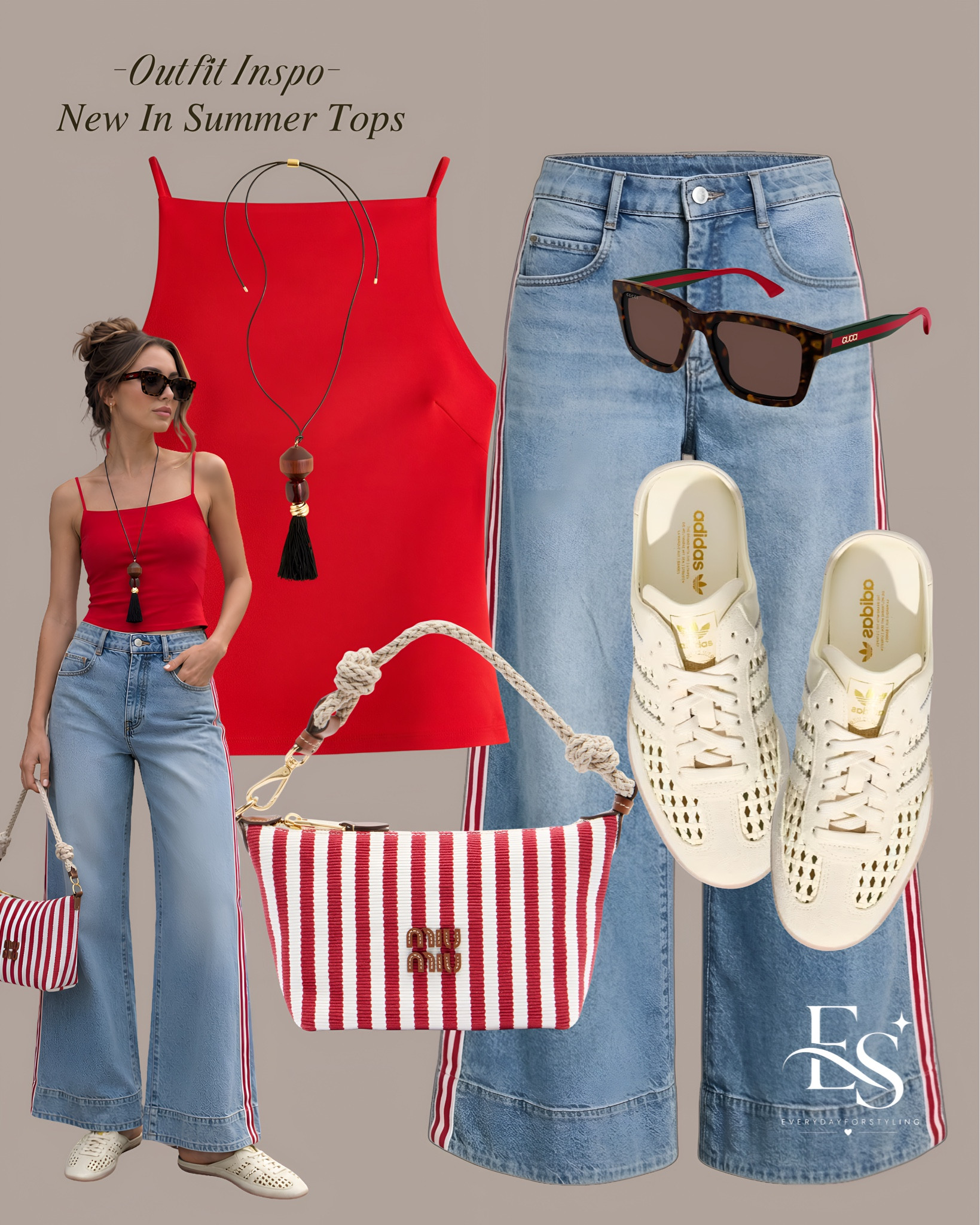 Red cami, wide-leg denim, effortless main character energy ❤️‍🔥

h&M red top, new in tops, summer tops, wide leg jeans, blue jeans women, viral miu miu bags, viral adidas mule sneakers, summer outfit ideas 2026, what to wear this summer, casual summer outfits, old money summer outfit, quiet luxury fashion, summer fashion trends 2026, wide leg jeans outfit ideas, striped tank top outfit, pink maxi skirt outfit, red top outfit ideas, affordable summer fashion, elevated casual outfit, outfit ideas for women, summer capsule wardrobe, vacation outfit ideas, europe summer outfit, brunch outfit ideas, everyday outfit inspo, minimalist summer style, effortless summer fashion, everydayforstyling 

#LTKTravel #LTKootd #LTKSeasonal