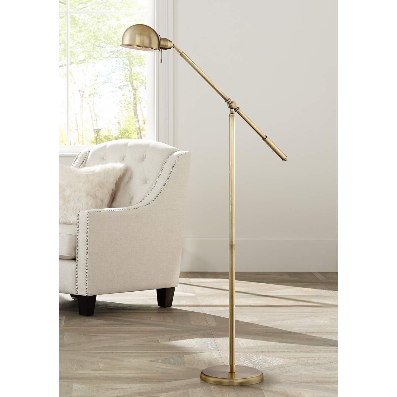 Dawson Antique Brass Finish Pharmacy Floor Lamp | Lamps Plus