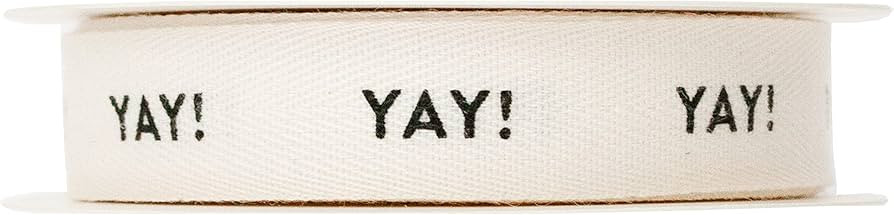 Sisterly Market Cotton Herringbone Custom Ribbon Natural 5/8-''x10 Yards (5/8'', Yay|) | Amazon (US)