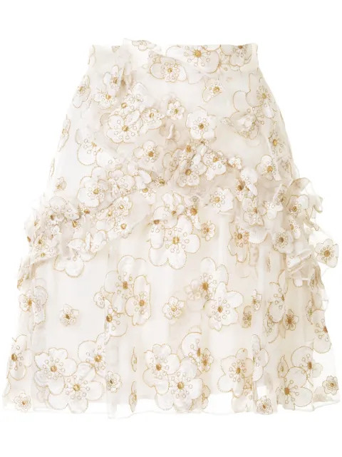 Souffle embroidered organza mini skirt | Farfetch Global