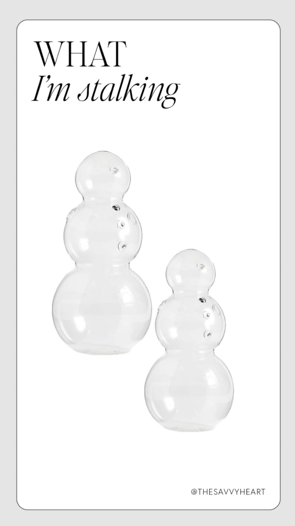 Clear glass snowman decorations for Christmas 

#LTKHoliday #LTKHome